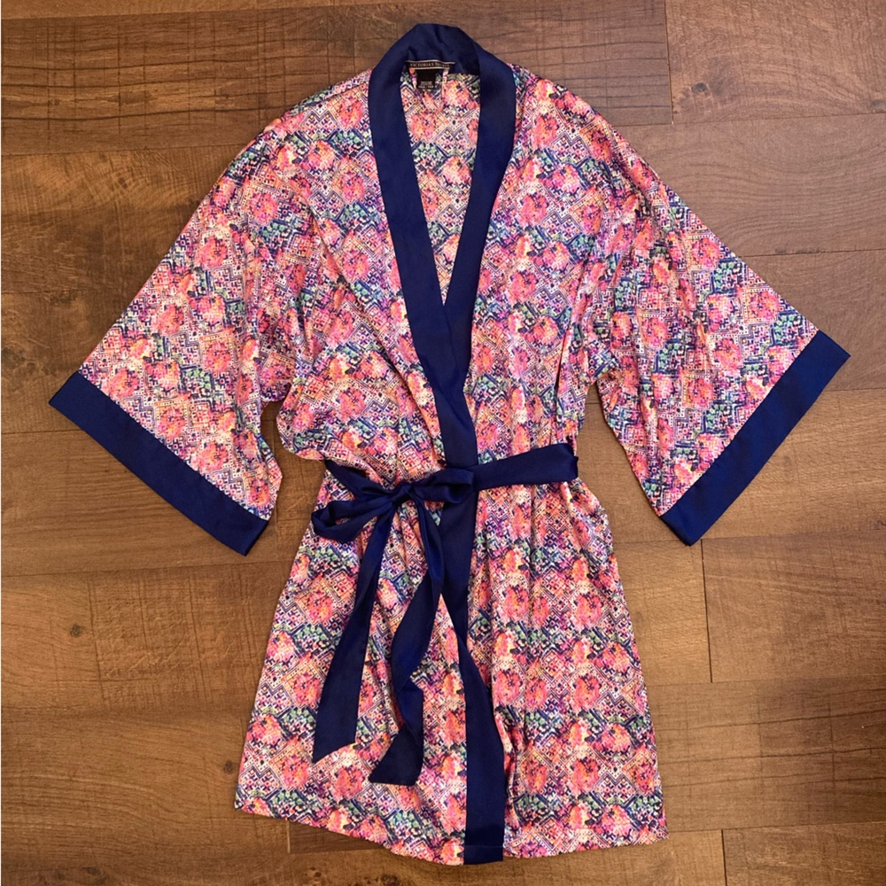 Victoria's Secret Boho Satin Kimono Robe Belted w/ Pockets Women’s XS/S